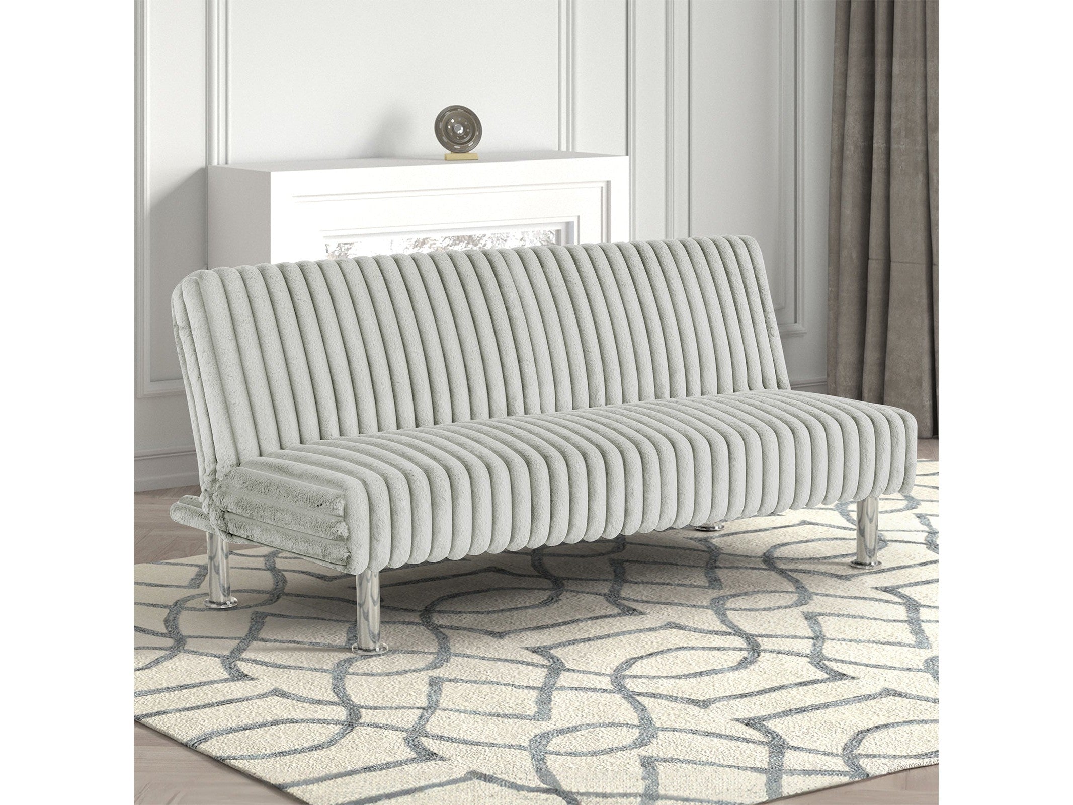 Hinwil Light Gray Futon Sofa Bed