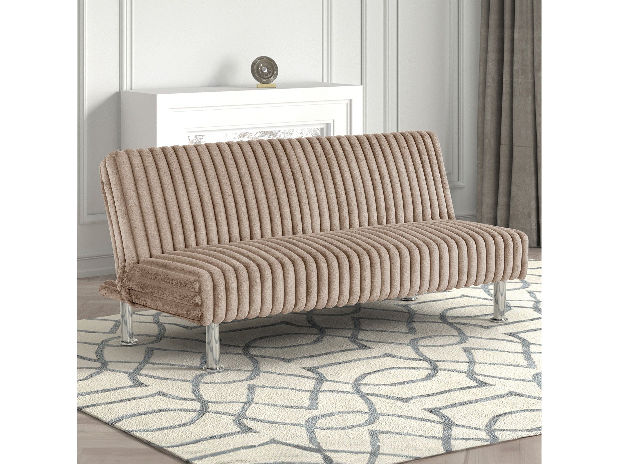 Hinwil Taupe Futon Sofa Bed