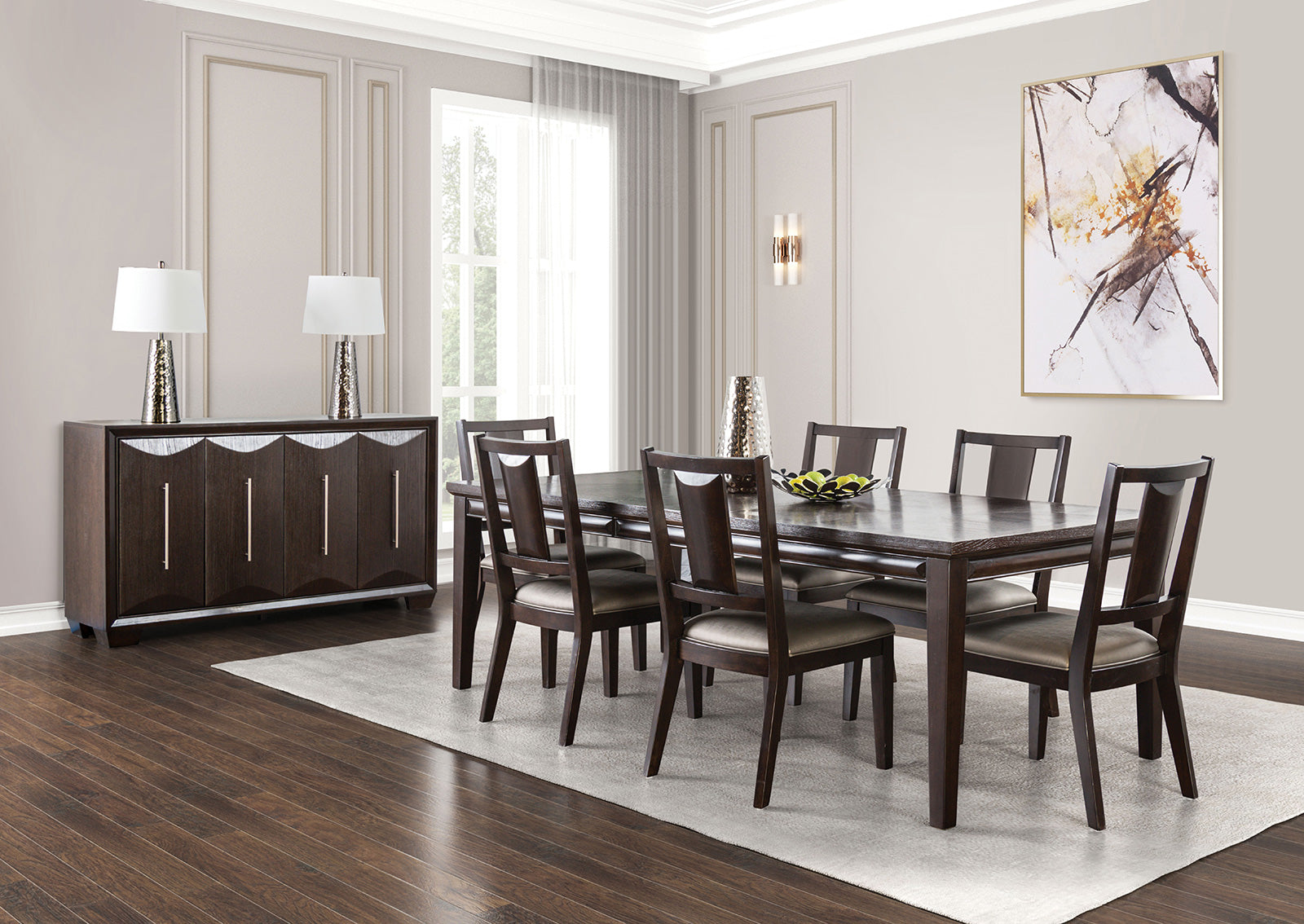 Hinwitz Espresso/Dark Gray Chair (Set of 2)