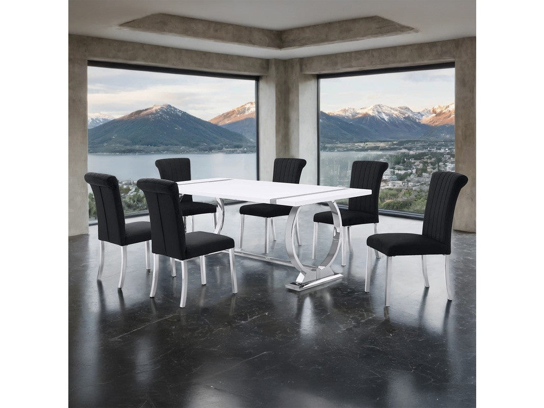 Holbaek Silver/Black 5 Pc. Dining Table Set
