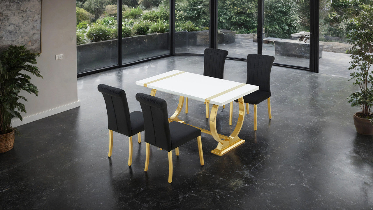 Holstebro Gold/Black Black Side Chair (Set of 2)
