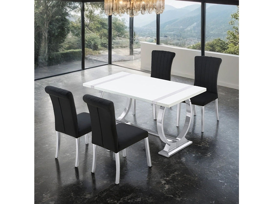 Holstebro Silver/Black 5 Pc. Dining Table Set