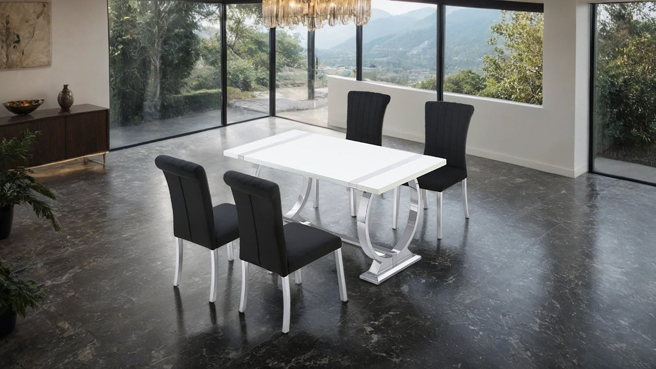 Holstebro Silver/Black 5 Pc. Dining Table Set