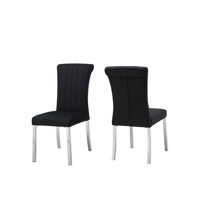Holstebro Silver/Black Black Side Chair (Set of 2)