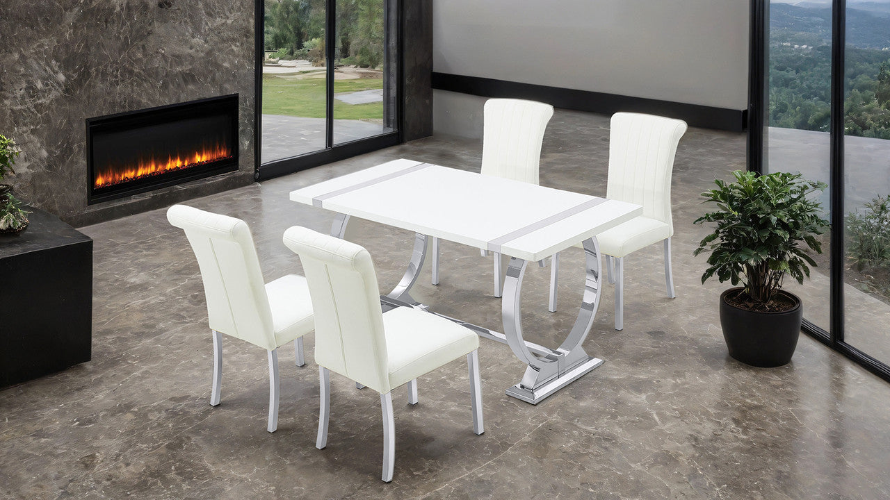 Holstebro Silver/White 60" Dining Table