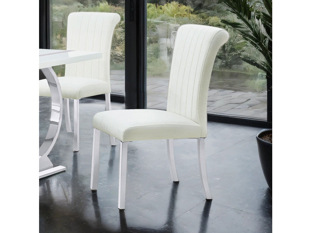 Holstebro Silver/White White Side Chair (Set of 2)