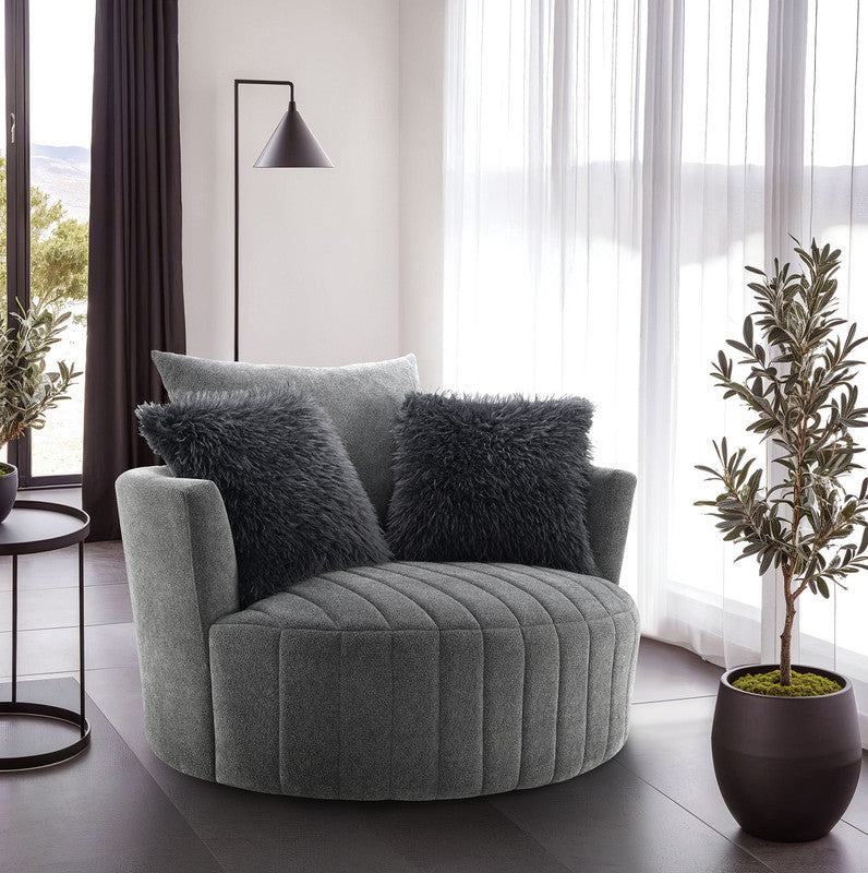 Hoople Dark Gray Swivel Chair