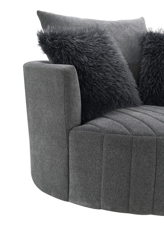 Hoople Dark Gray Swivel Chair