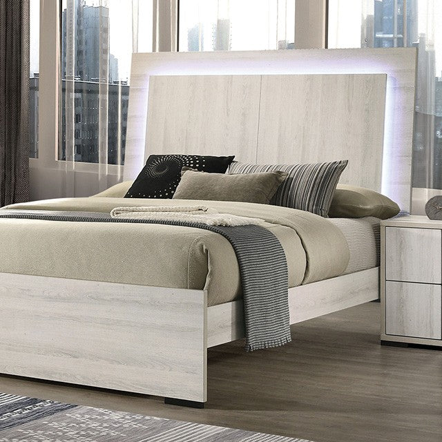 Horten Whitewash Queen 5 Piece Bedroom Set w/2 Nightstands