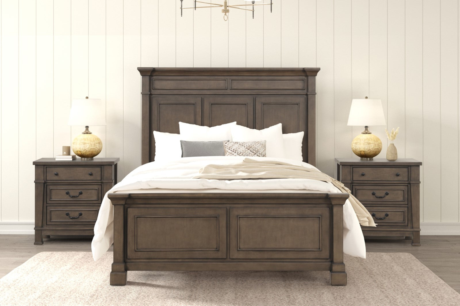 Huddersfield Dark Brown Queen 5 Piece Bedroom Set w/2 Nightstands