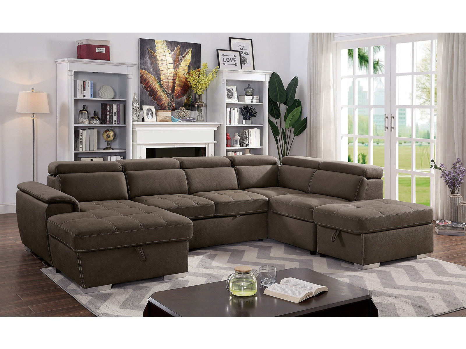 Hugo Light Brown Sectional