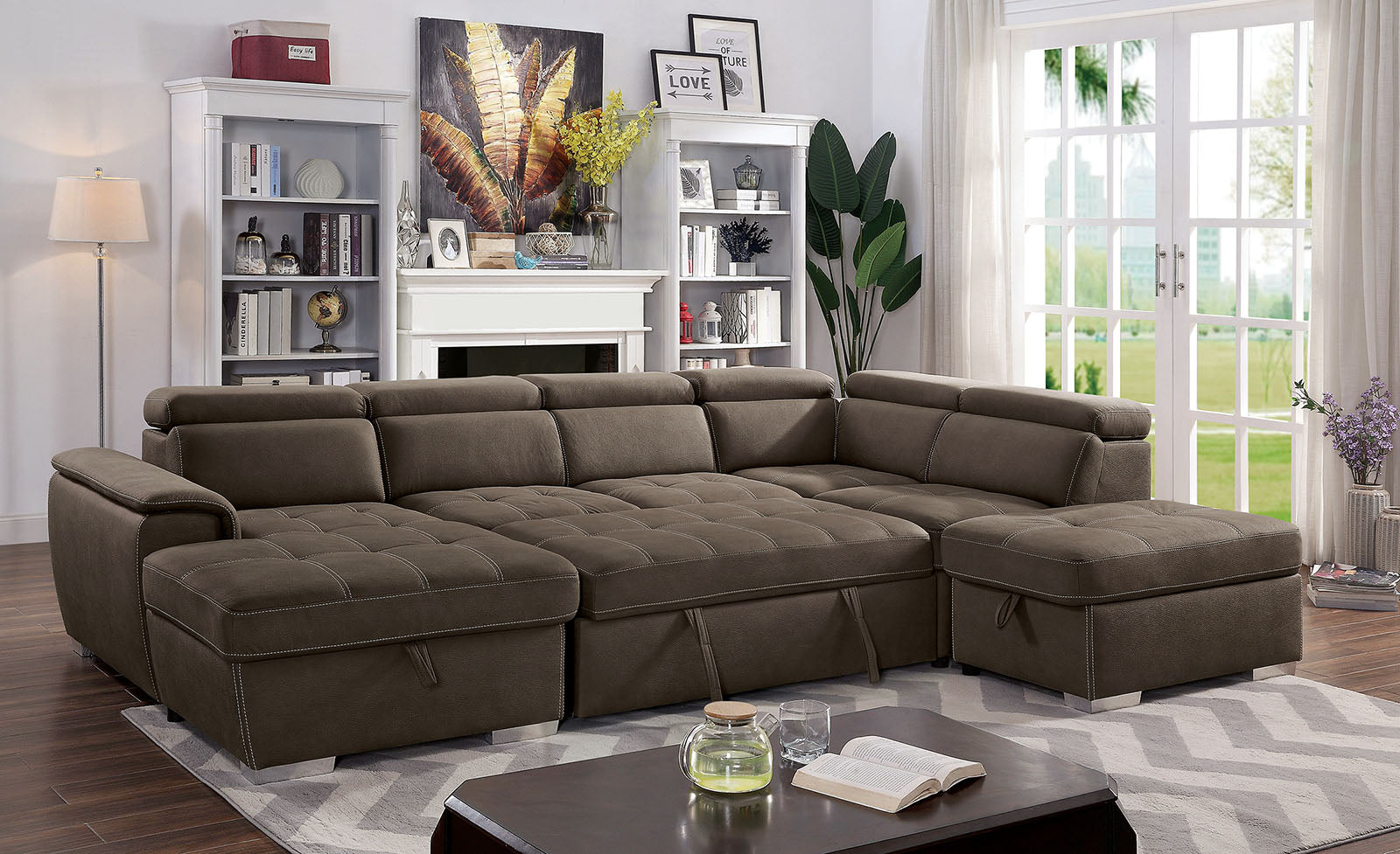 Hugo Light Brown Sectional