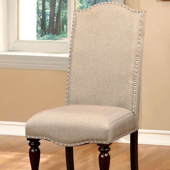 Hurdsfield Antique Cherry & Beige Dining Chair (Set of 2)