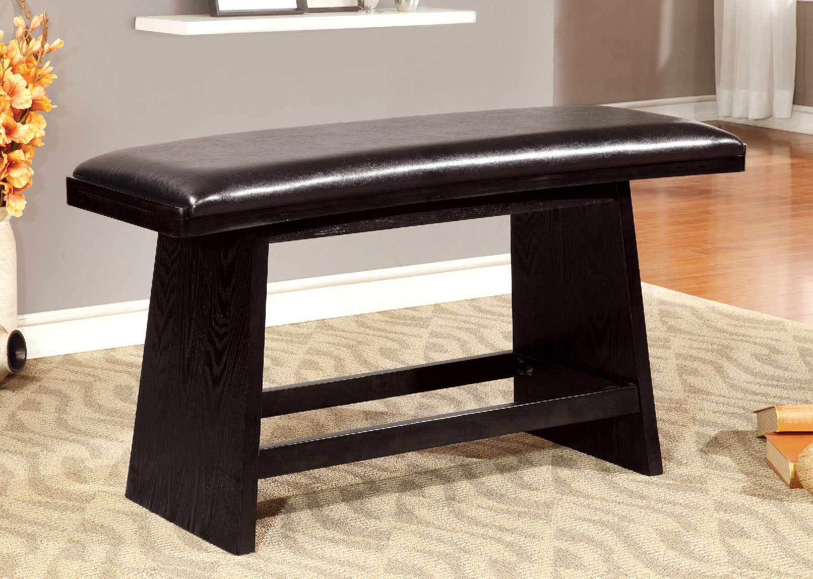 Hurley Black 6 Pc. Counter Height Table Set w/ Bench