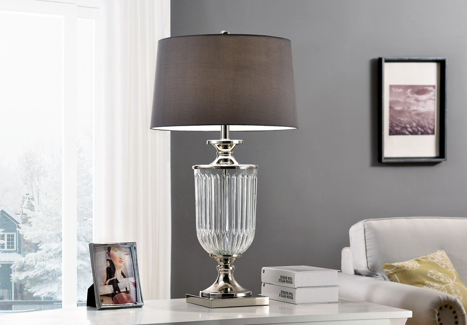 Ira Silver/Clear Table Lamp