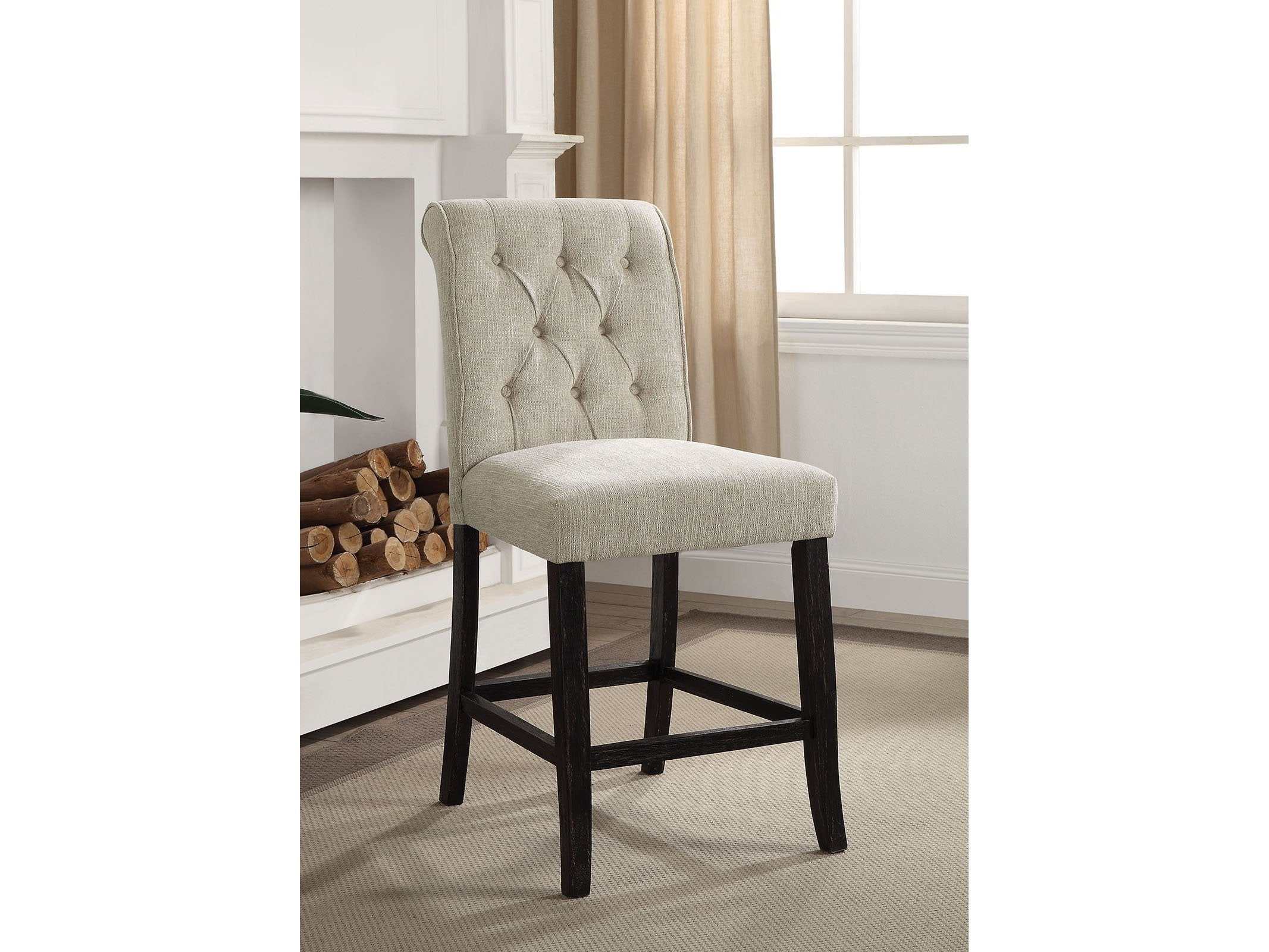 Sania Antique Black/Beige 7 Pc. Sq Counter Height Table Set