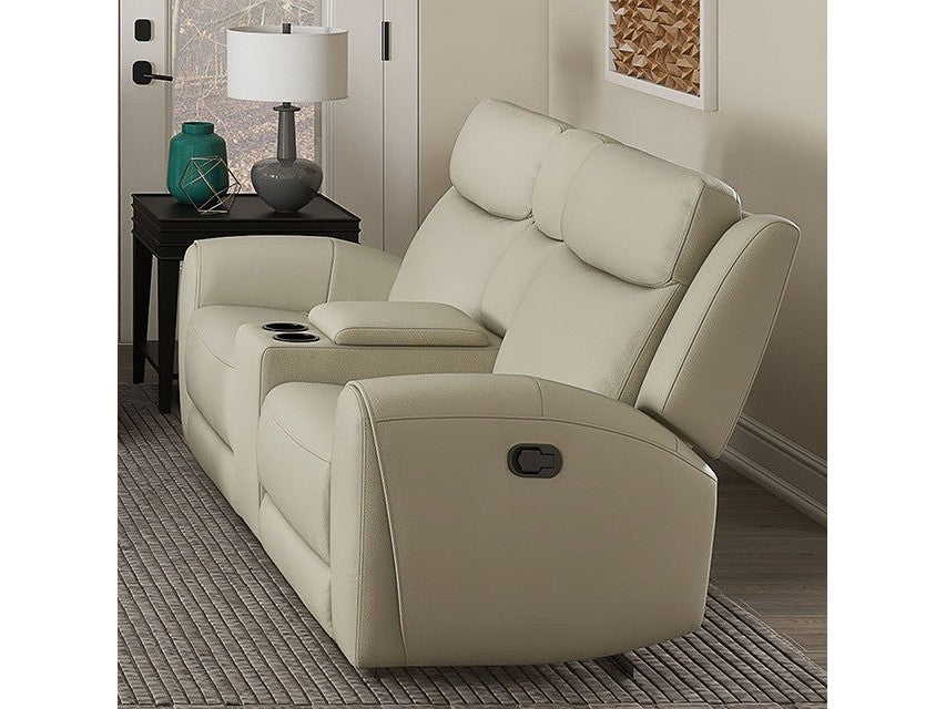 Jacobus Beige Leather Loveseat