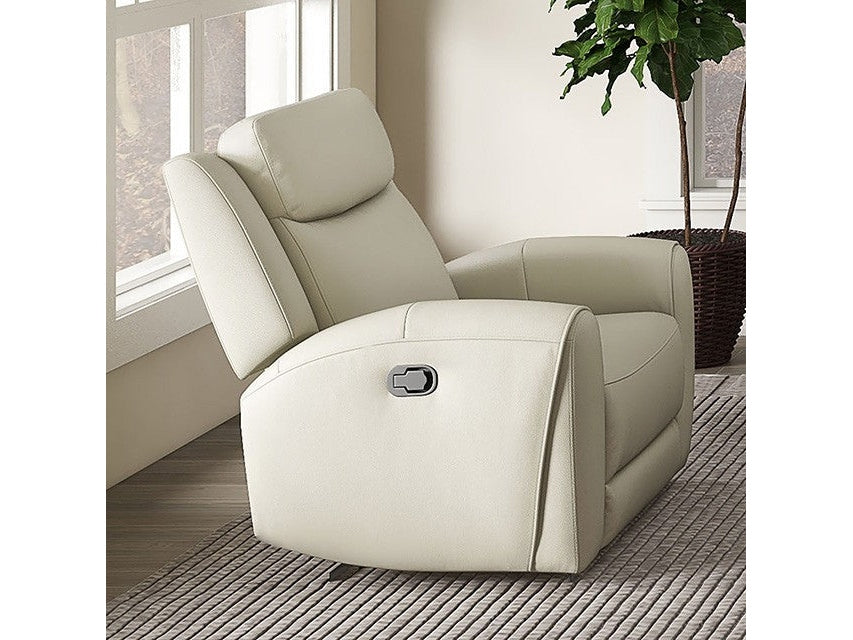 Jacobus Beige Leather Recliner