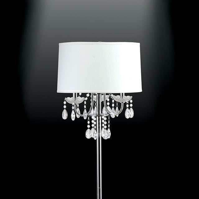 Jada Chrome/White Floor Lamp
