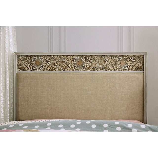 Jakarta Antique White/Beige Queen Bed