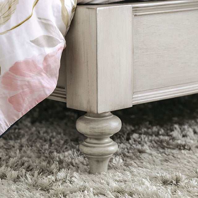 Jakarta Antique White/Beige Queen Bed