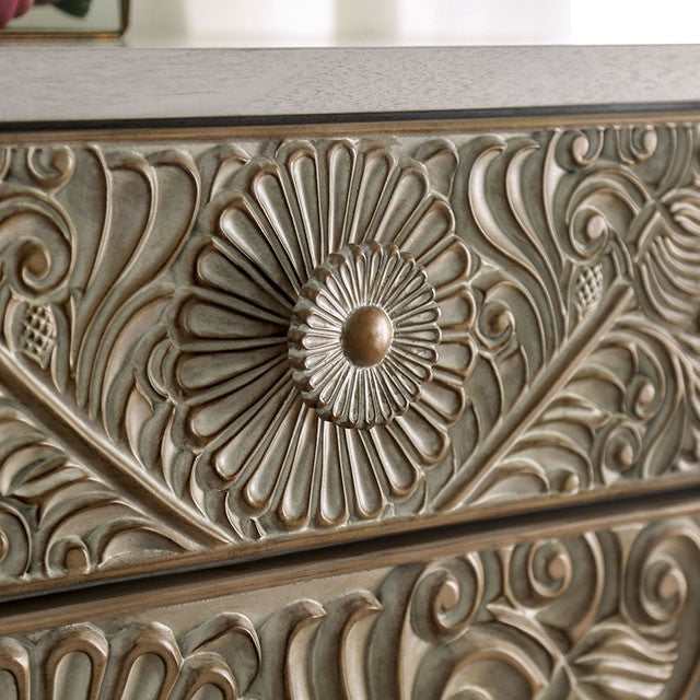 Jakarta Antique White/Beige Queen Bed