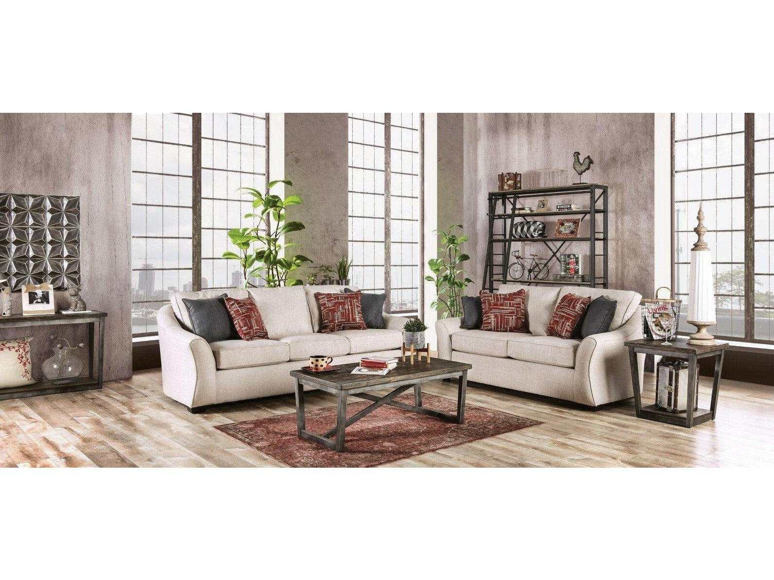 Jarrow Ivory Stationary Sofa & Loveseat 2pc