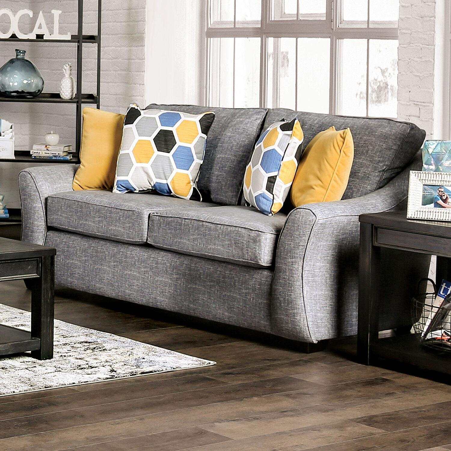 Jarrow Light Gray Stationary Sofa & Loveseat 2pc