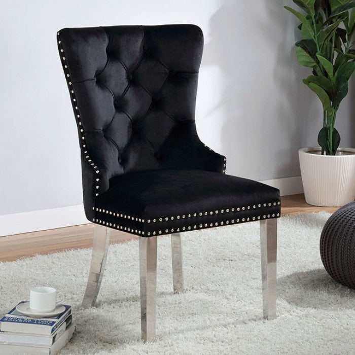 Jewett Velvet & Chrome Side Chair (Set of 2)