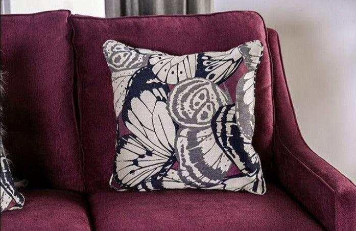 Jillian Plum Stationary Sofa & Loveseat 2pc