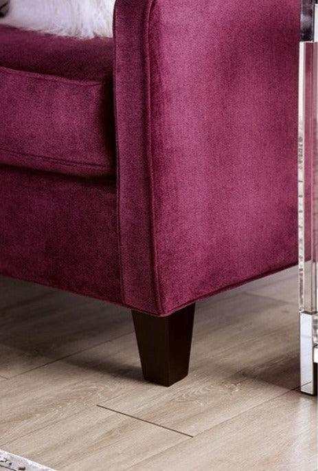 Jillian Plum Stationary Sofa & Loveseat 2pc