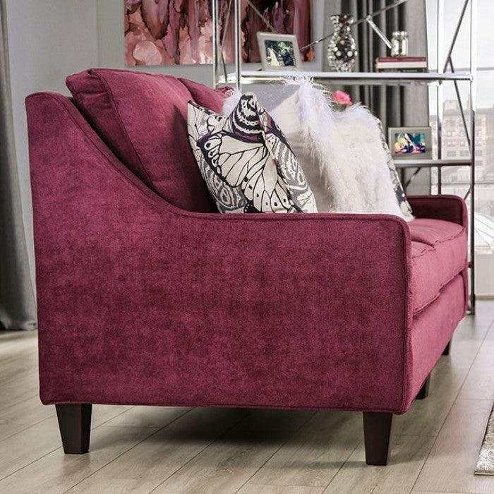 Jillian Plum Stationary Sofa & Loveseat 2pc