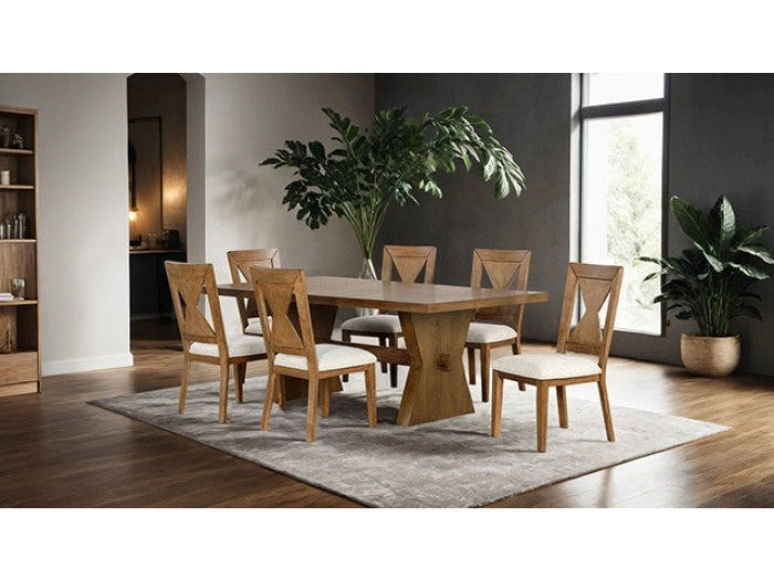 Johannes Rustic Oak 7 Piece Dining Set
