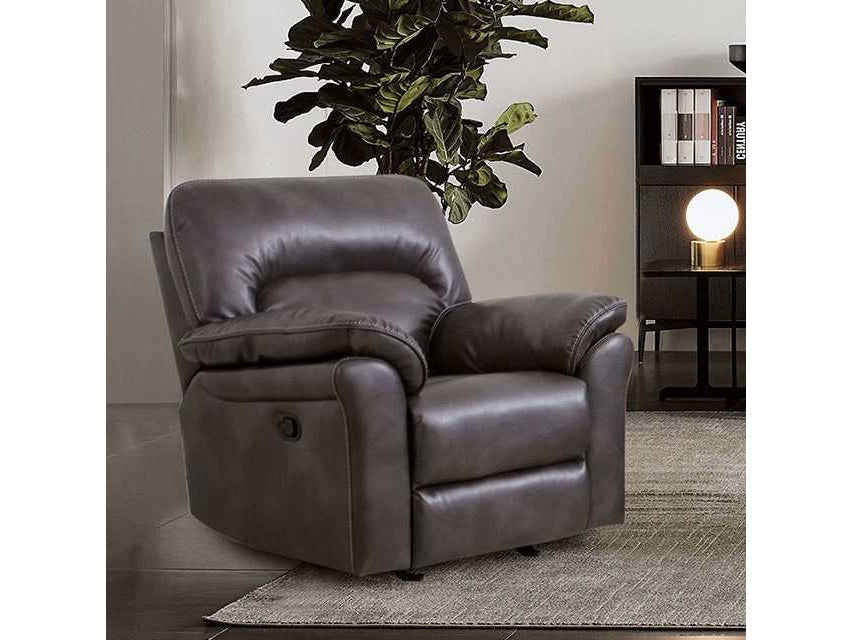 Josias Dark Gray Leatherette Glider Recliner
