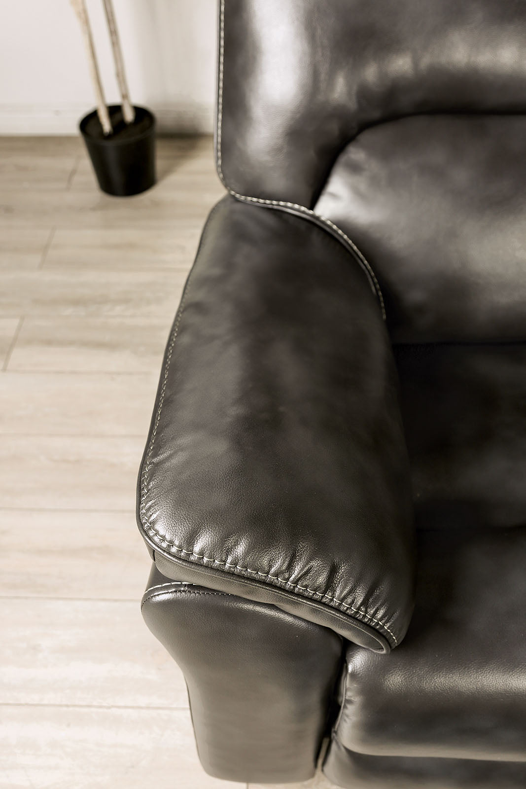 Josias Dark Gray Leatherette Sofa & Loveseat