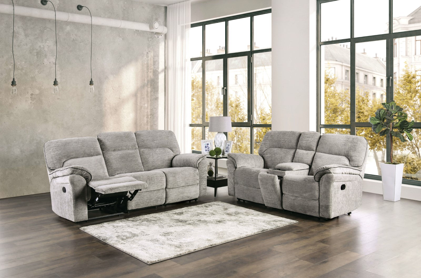 Josias Light Gray Fabric Loveseat