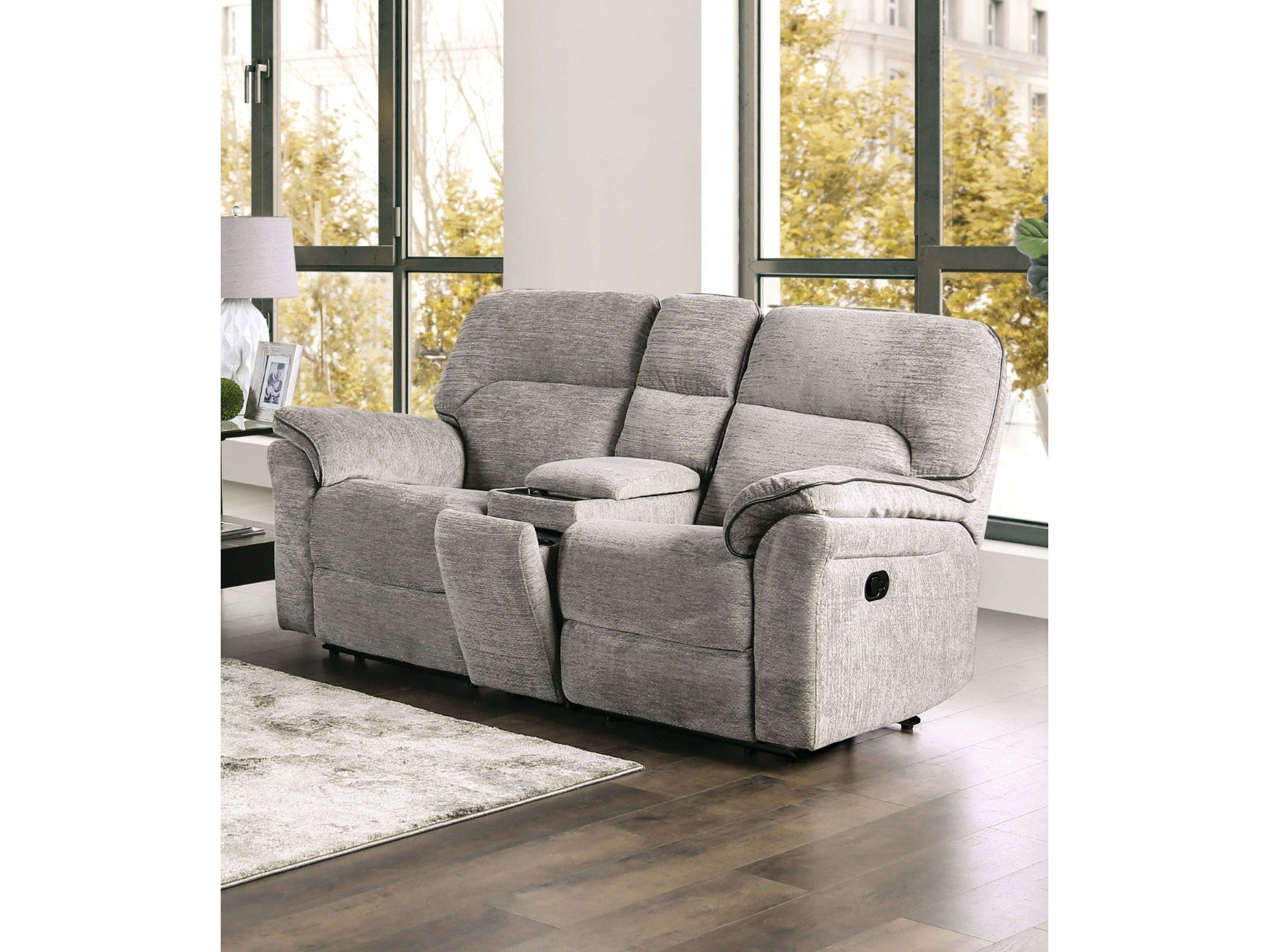 Josias Light Gray Fabric Loveseat