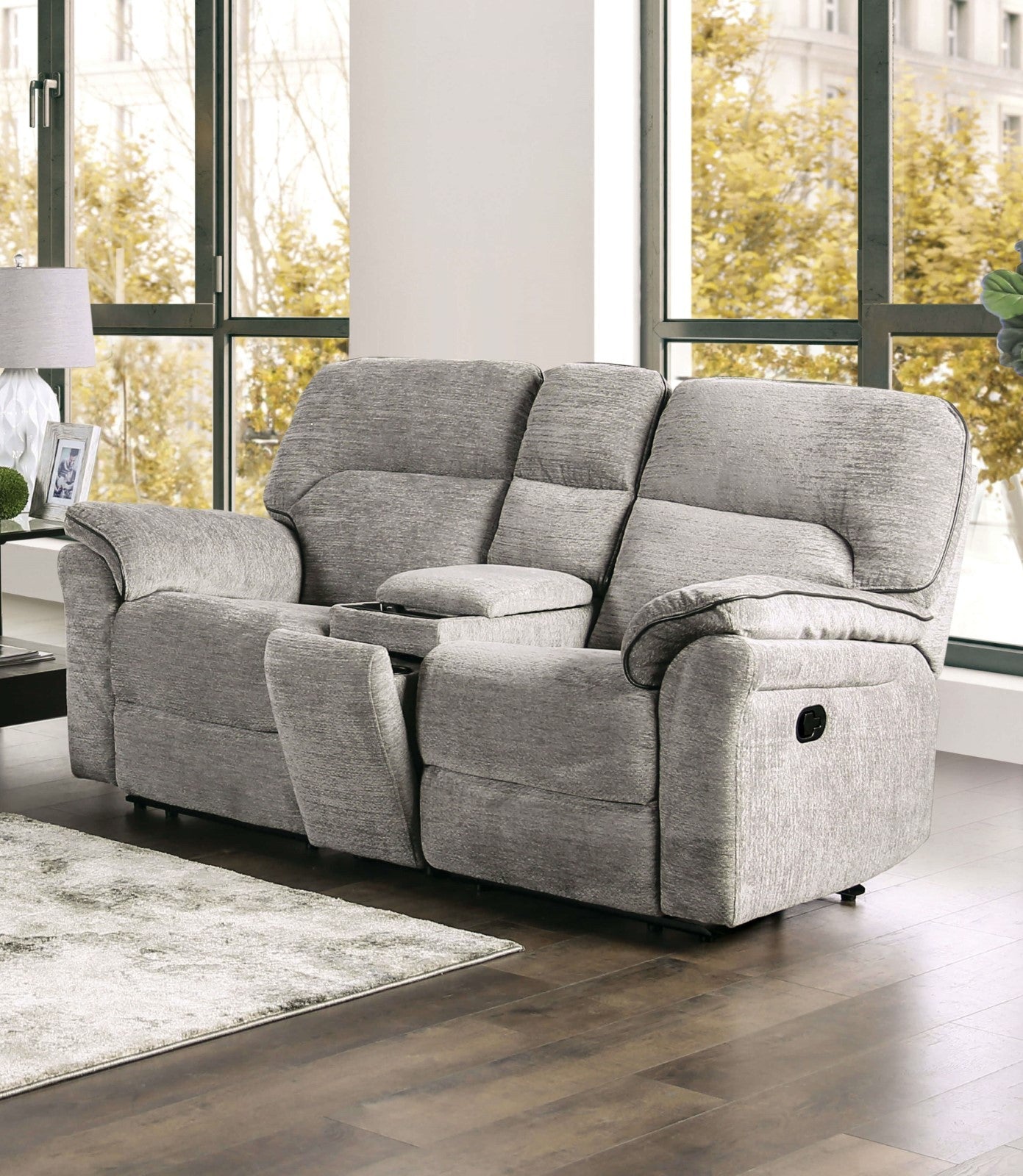 Josias Light Gray Fabric Sofa & Loveseat