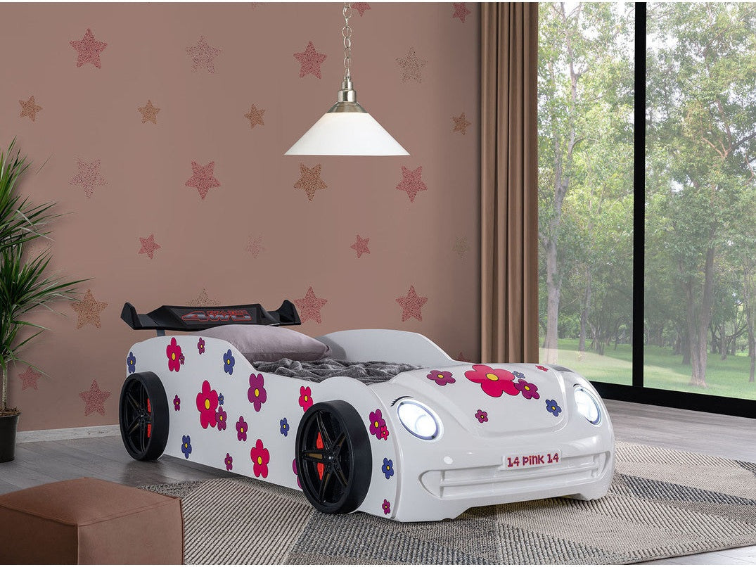 Jourley White Car Bed