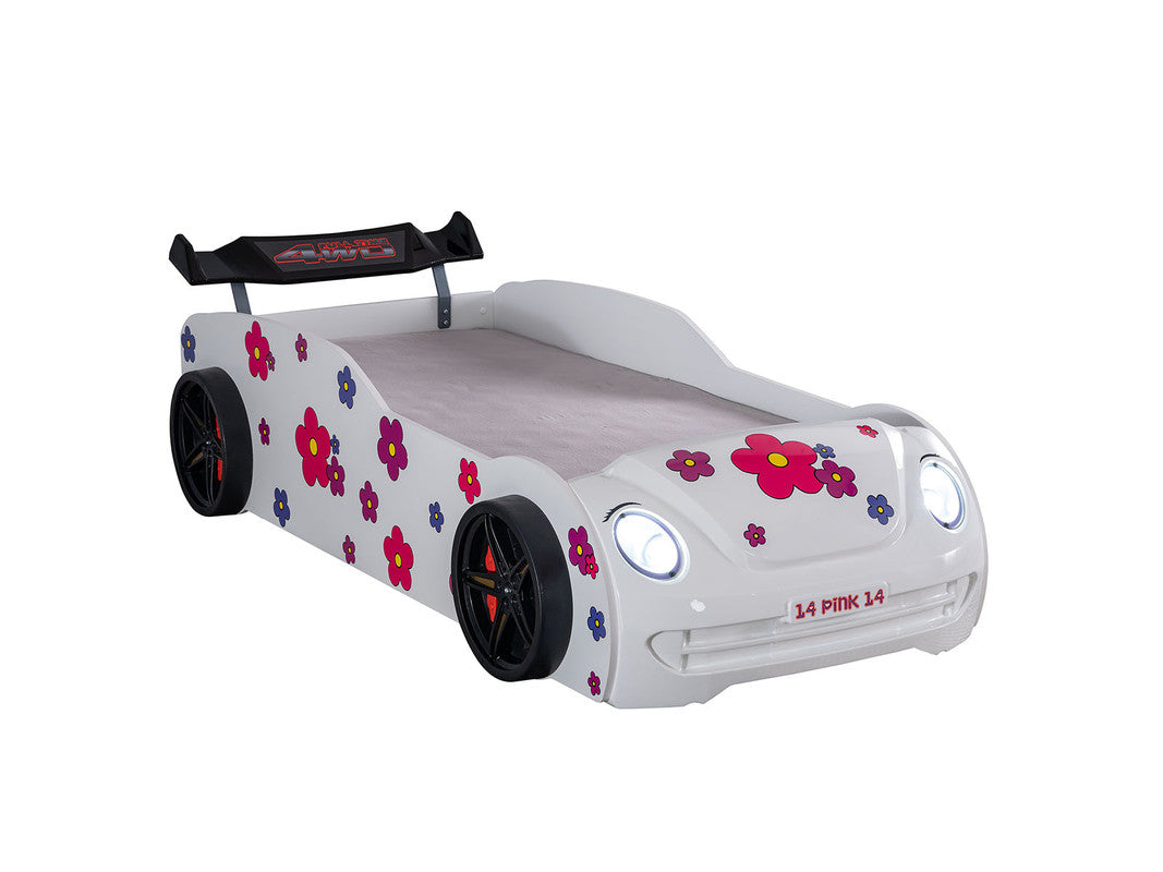 Jourley White Car Bed