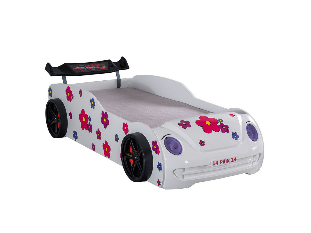Jourley White Car Bed