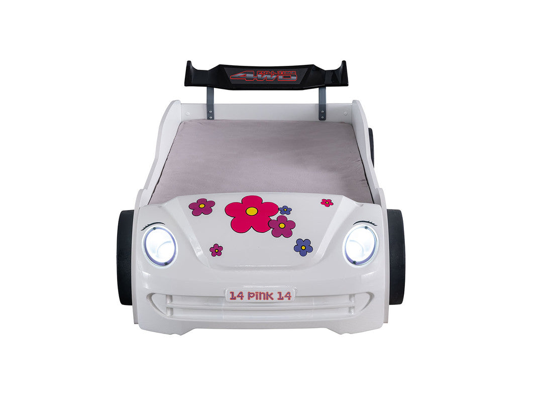 Jourley White Car Bed