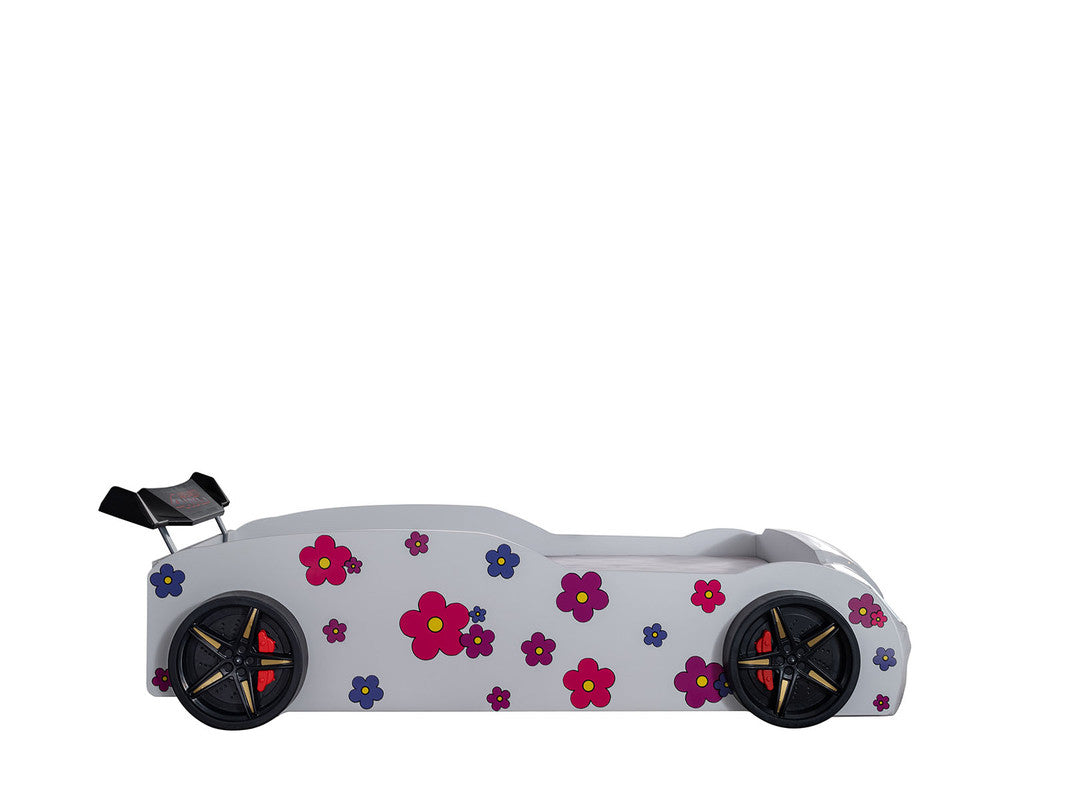 Jourley White Car Bed