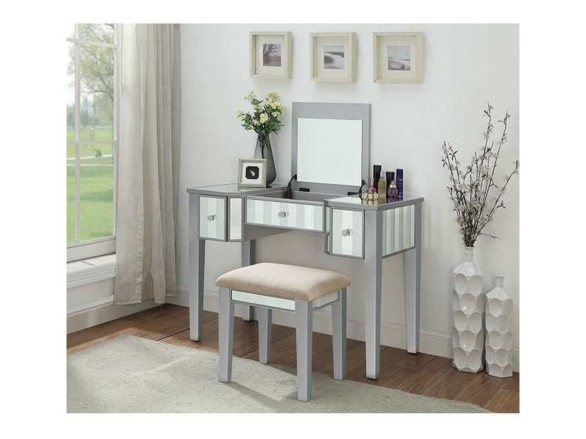 Joyce Silver Vanity w/ Stool