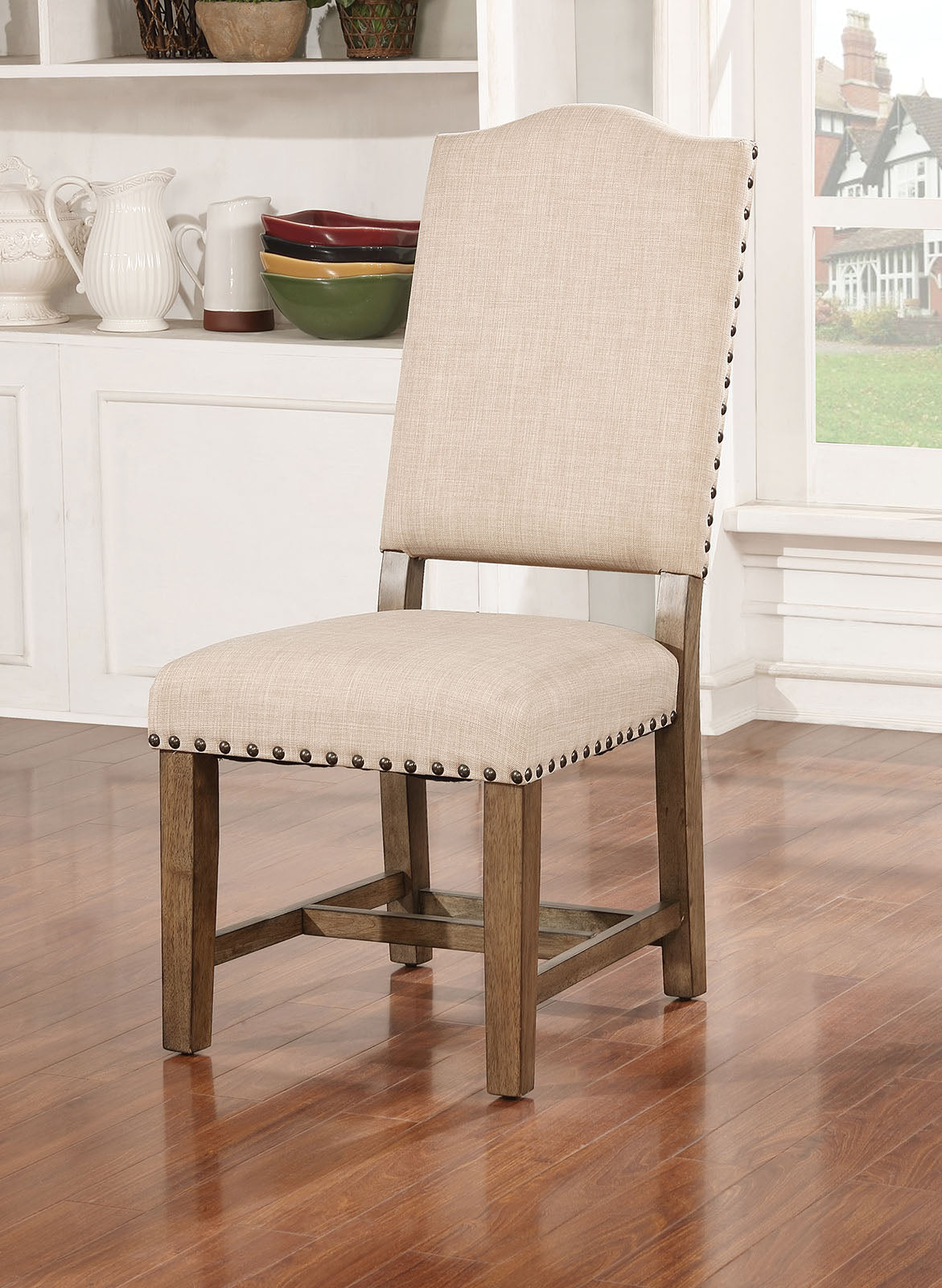 Julia Light Oak/Beige 9 Pc. Dining Room Set