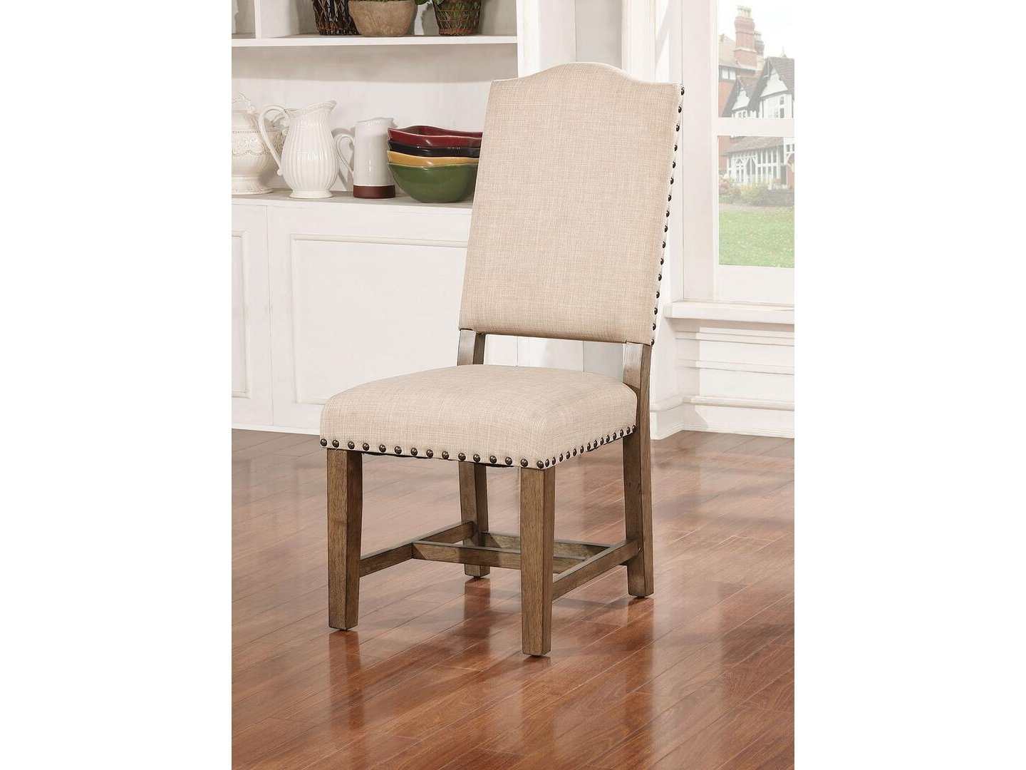 Julia Light Oak & Beige Side Chair (Set of 2)