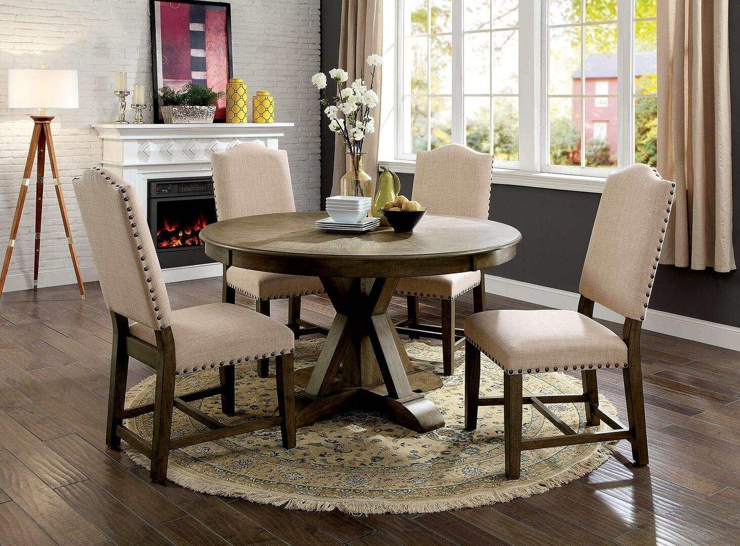 Julia Light Oak & Beige Side Chair (Set of 2)