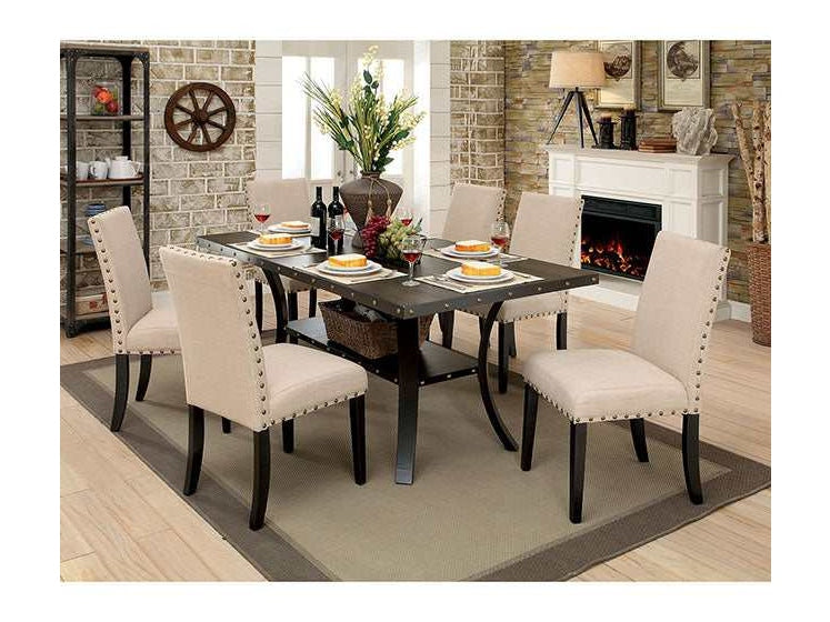 Kaitlin Light Walnut/Beige Dining Table