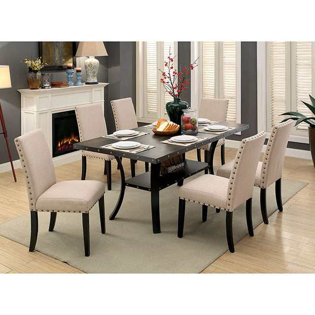 Kaitlin Light Walnut/Beige Dining Table