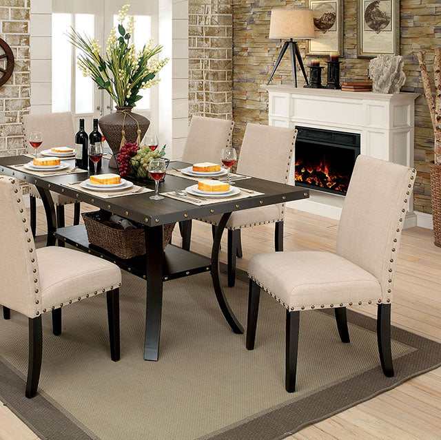 Kaitlin Light Walnut/Beige Dining Table